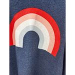Wildfox Sweatshirt Women's Freedom Rainbow Pullover Stretch Blue Size L New Photo 3