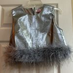 BuddyLove QUEENIE METALLIC FEATHER TRIM TOP Photo 1