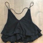 Free People Black Ruffle Tank Photo 0