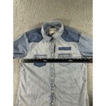 American Eagle Outfitters Pearl Snap Shirt Women Medium Denim Western Photo 4