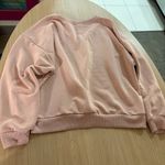 SheIn V Neck Sweatshirt Medium Light Pink Red Heart Graphic Long Sleeve Pullover Photo 2