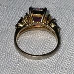 Unique Vintage Vintage Amethyst And CZ In GEP Yellow Gold Ring And 18” Necklace & Ring Size 8 Photo 6