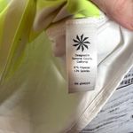 Athleta  Ocean Stripe CHI Muscle Tank Top Neon Yellow Athletic Small Photo 1