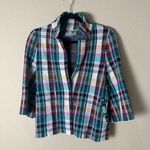 Anthropologie Plaid Knit Cropped Blazer Size XS Photo 0