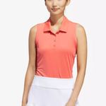 Adidas NWT  Ultimate365 Preloved Scarlet Solid Sleeveless Golf Polo Shirt Sz L Photo 0