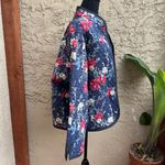 North Style Navy Blue Cottagecore Floral Quilted Lightweight Reversible Jacket Size XL Photo 3