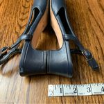 Chic Dark Navy Slingback Leather Heels Blue Size 7 Photo 3
