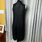 J. Jill‎ Linen Blend Sleeveless Duster Knit Cardigan SZ Small Black Coastal NEW Photo 13