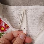 By Anthropologie Patched Hanky Babydoll Top Medium White Lace Embroidered Fairy Photo 1