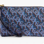 Coach -Corner Zip Wristlet Pouch- (NWT) Blue  Monogram Print Photo 2