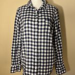 J.Crew The Perfect Shirt White Blue Buffalo Plaid Long Sleeve Button Down Medium Photo 2