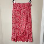 Universal Threads UNIVERSAL THREAD Women’s Ruffle Maxi Wrap Skirt in Red Paisley, Medium Photo 1