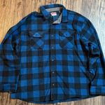 Wrangler Mens Blue Black Plaid Fleece Button Front Collared Shirt Jacket 3XL Photo 0