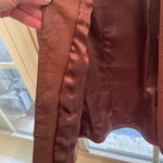 Nicole Miller  mahogany brown leather jacket, Size Medium Photo 2