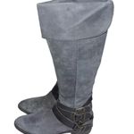 Sam Edelman  Washed Black Pia Tall Nubuck Leather Riding Boots Photo 1