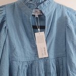 Wall Flower NWT NEVER A HIGH NECK TOP CAROLINA BLUE SEERSUCKER Size XS Photo 7