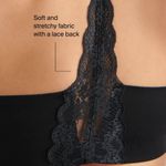 EUC Knix Knixwear Black Lace Soft Cup Wireless Racerback Bra Sz M+ 34D Photo 2