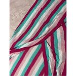 SheIn  Pink Aqua Multi Color Knit Striped Open Back Beach Cover Up One Size Photo 4