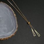 Gold tone lariat necklace Photo 2