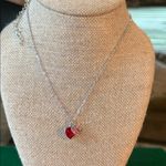 Paparazzi  Silver Necklace with Red Heart Charm Photo 0