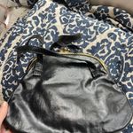 Suede and Leather Vintage Black Handbag w/ Gold Photo 3