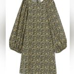H&M NWT  Black Yellow floral
Voluminous Balloon Sleeve A Line Dress. Photo 5
