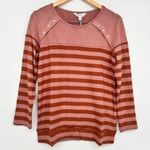 Market & Spruce Stripped Sweater Pink Size Medium Long Sleeve Top Photo 8