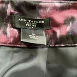 Ann Taylor Factory Skirt Silky Abstract Ink Blot Print Pencil Black Wine 0P Photo 1
