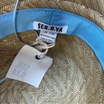 NWT SER.O.YA Straw Sun Hat One Size Blue Strap Beach Vacation Summer Travel Boho Tan Photo 6