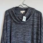 Cloth & Portrait Black Gray Cowlneck‎ Tunic Top NWT Large Photo 2