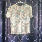 Prómesa Promesa Cream and Blue Floral Blouse Photo 2
