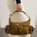 Chloé Chloe Camera Bag Purse in Shiny Leather Dark Khaki Green / Brown Photo 1