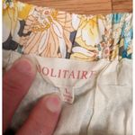 Solitaire  Sz L Floral Eyelet Ruffle Cottage Summertime Boho Peasant Mini Skirt Photo 4