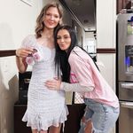 Pink Blue Floral Mini Dress Puff Sleeve Spring Easter Gender Reveal SZ Small Photo 8