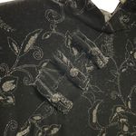 Dress Barn Black Velvet Floral Sparkle Mandarin Style Maxi Dress Size 12 Photo 2