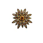 Joan Rivers Vintage Swarovski Crystal Sparkle Starburst Brooch Pin Set Bronze Photo 9