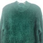 A New Day Eyelash Green Pullover Sweater Size Small Mock Neck Photo 2