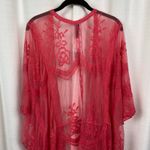 Torrid  Pink Mesh Embroidered Ruana Kimono Sz.OS NWT Photo 12