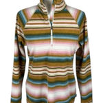 Eddie Bauer Women’s  Striped Fleece Pullover Quarter Zip Size S Photo 0