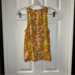 Rose + Olive Orange/Yellow/Green Print Sleeveless Blouse size S Photo 7