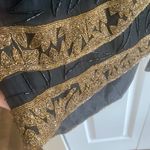 Briliante JA Silk Fully Beaded tunic dress Gold And‎ Black Dress Size L Vintage Size L Photo 2