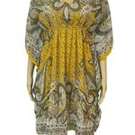 MPH Collection Yellow Fluttery Paisley Dress Yellow Size L Photo 0