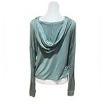 Forever 21 Green Hooded Long Sleeve Tie Waist Shirt Photo 2