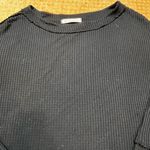 We The Free  Free People The North Shore Black Thermal Waffle Knit Tunic SZ Small Photo 4