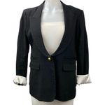 Smythe Women's Black One Button Collared Long Sleeve Blazer Coat Jacket Size 12 Photo 0