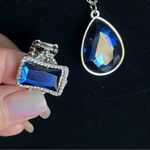 Blue stone Jewelry Set, Necklace, Earrings and Cocktail Ring Silver Photo 5