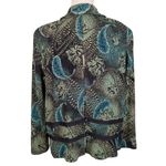 American Vintage Vintage 90s Boho Witchy Paisley Floral Metallic Jacket Green Black Gold Size 16P Photo 2