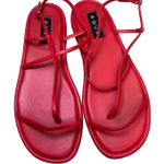 AQUA Vinni slim buckled minimalist ankle strap sandals cherry red flat size 8 Photo 0