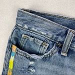 Old Navy Old Navy Embroidered Side Stripe Distressed Denim Short Photo 4