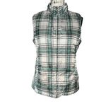 IZOD off-white/plaid reversible puffer vest medium Photo 3
